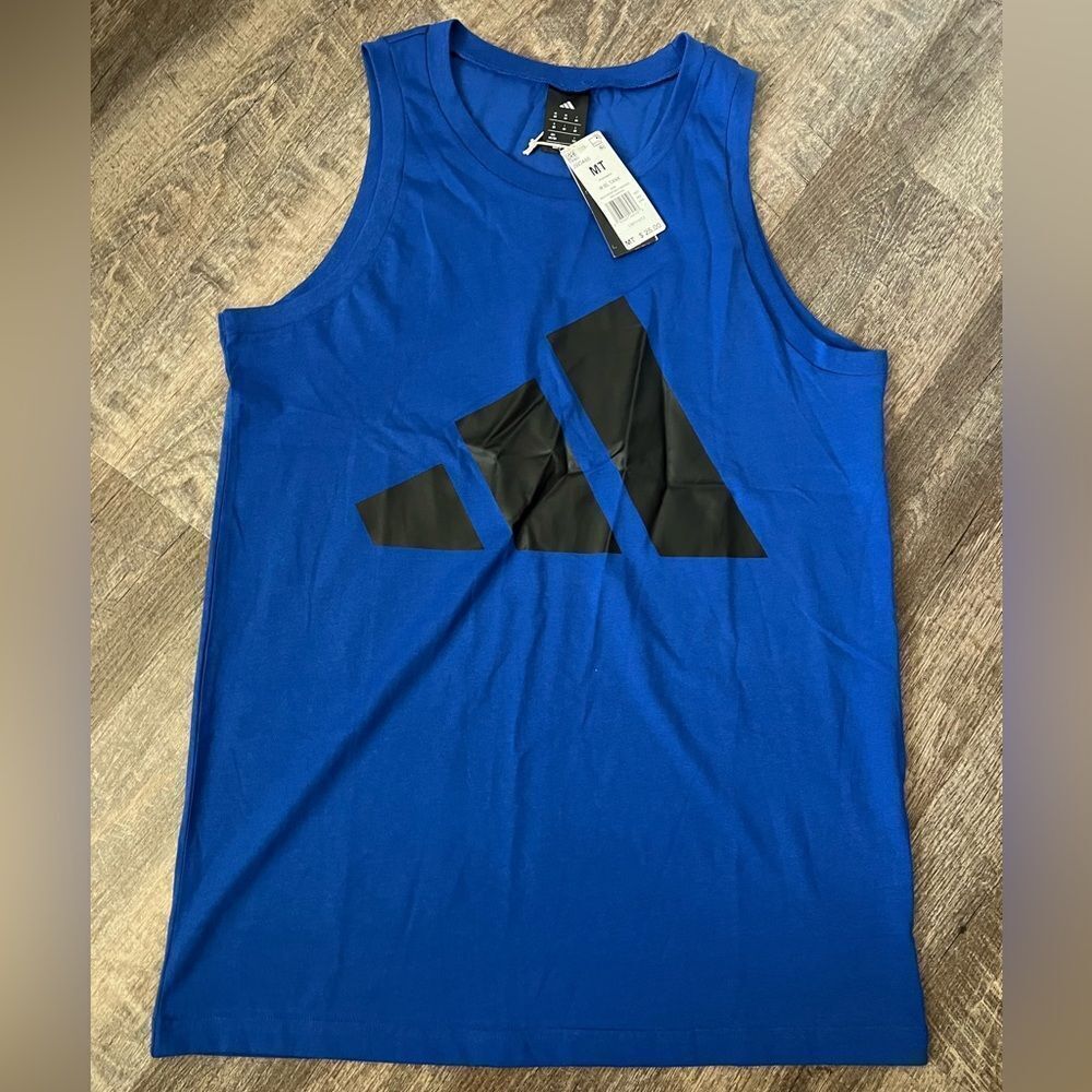 Adidas Crew Neck Big and Tall Tank Top-Medium Tall - Picture 2 of 7